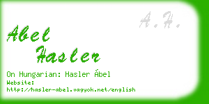abel hasler business card